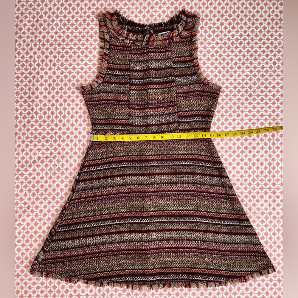 She & Sky retro brown tweed twill boho bohemian dress juniors size medium - Picture 14 of 16